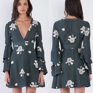NWT Sadie & Sage Teal Floral Embroidered Dress